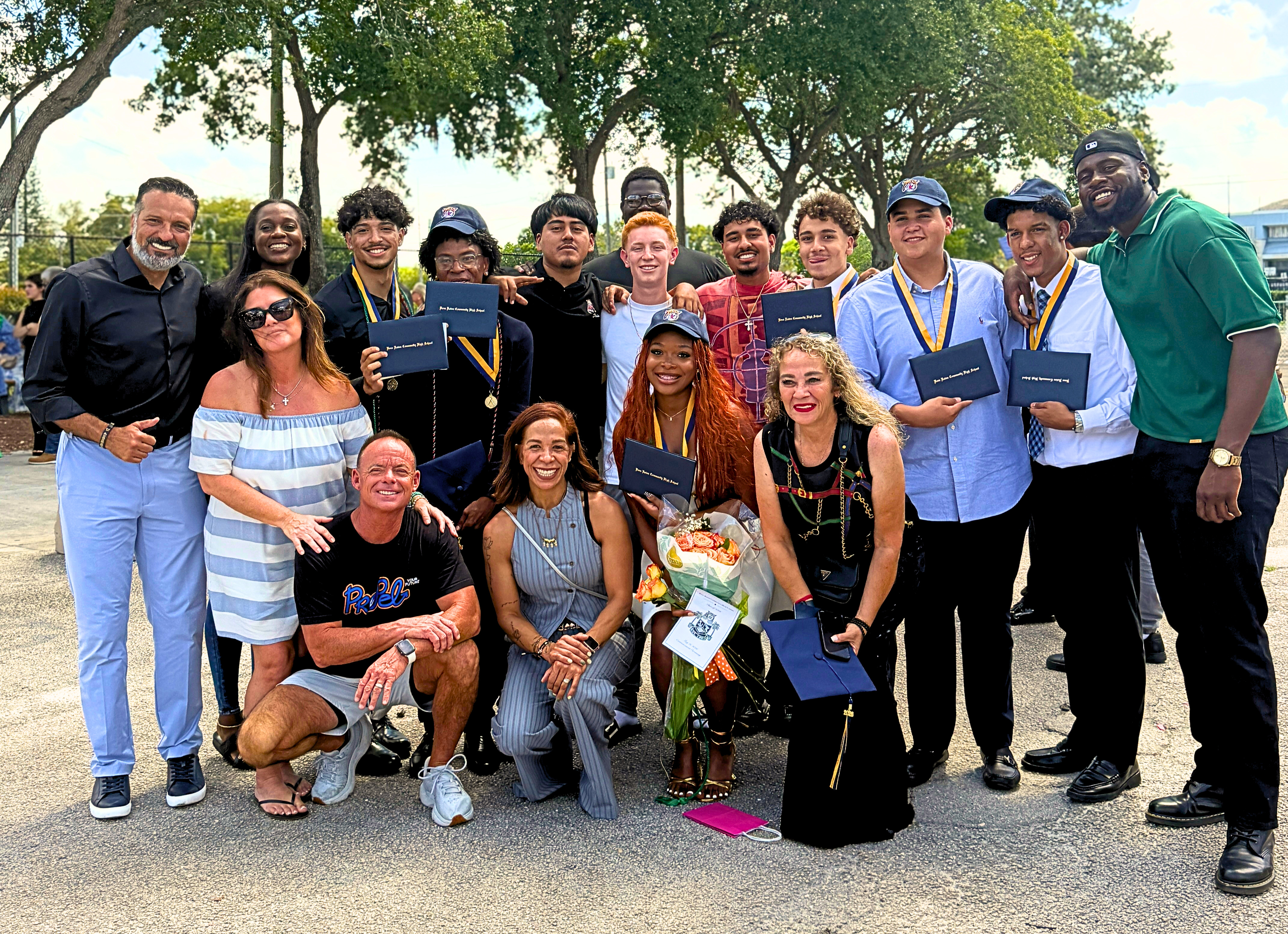 PROPEL graduates, families, coaches, and supporters celebrating the Class of 2026