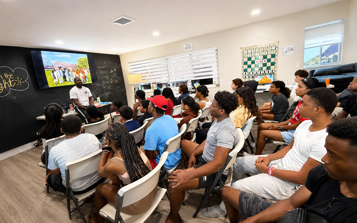 PROPEL students gathered for an active program session